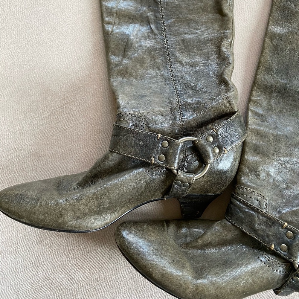 Frye Gray Slouch Boots 7.5